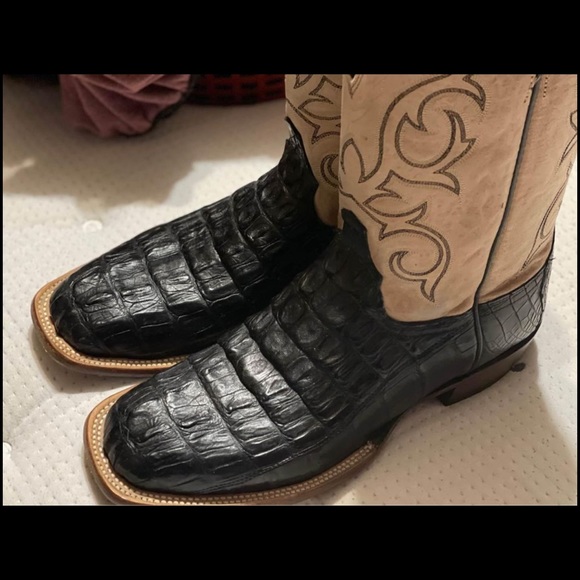11 EE lucchese black hornback cowboy boots